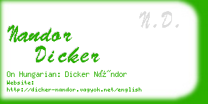nandor dicker business card